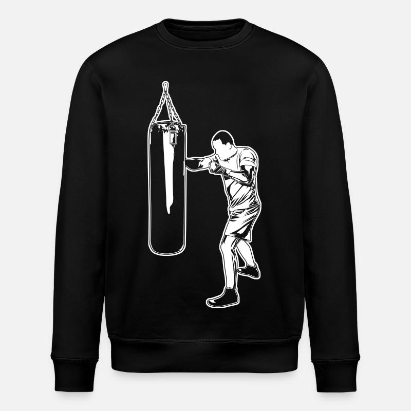 Boxing Drawing - Stanley/Stella ROLLER Unisex Organic Sweatshirt - black