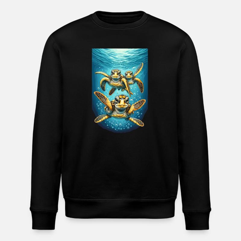 Turtle Abstraction Unterwasserdesign - Stanley/Stella Unisex Bio-Sweatshirt ROLLER - Schwarz
