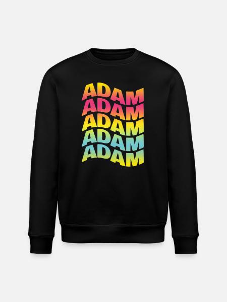 t-shirt Adam text wavy text effect - Stanley/Stella ROLLER Unisex Organic Sweatshirt - black