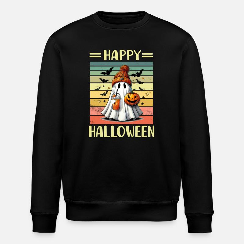 Halloween Gespenst - Stanley/Stella Unisex Bio-Sweatshirt ROLLER - Schwarz