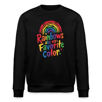 REGENBÖGEN SIND MEINE LIEBLINGSFARBE - Stanley/Stella Unisex Bio-Sweatshirt ROLLER - Schwarz - Vorne - Nik (191cm)