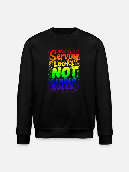 SERVING LOOKS, NOT GENDER ROLES - Stanley/Stella ROLLER Unisex Organic Sweatshirt - black