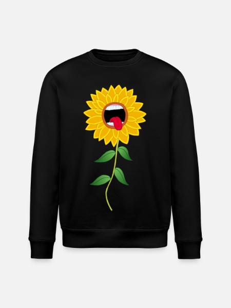 Howling Sunflower Flower - Stanley/Stella ROLLER Unisex Organic Sweatshirt - black