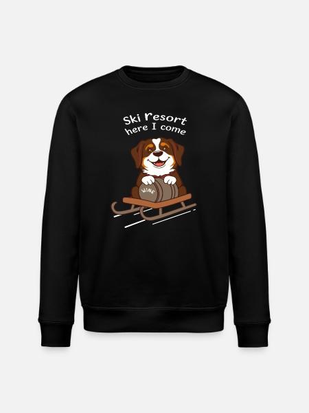 St. Bernard Dog - Stanley/Stella ROLLER Unisex Organic Sweatshirt - black