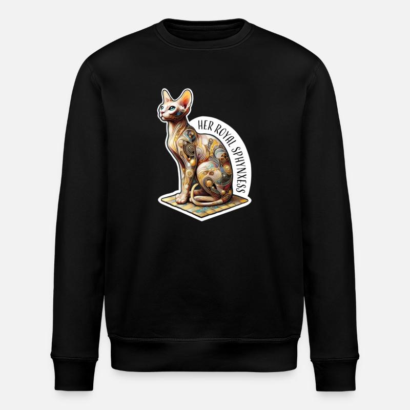 Sphynxess, Artistic Spynx Cat - Stanley/Stella ROLLER Unisex Organic Sweatshirt - black