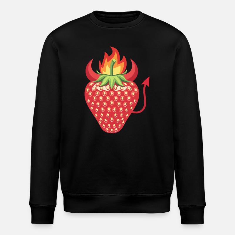 Devilish Strawberry - Stanley/Stella ROLLER Unisex Organic Sweatshirt - black