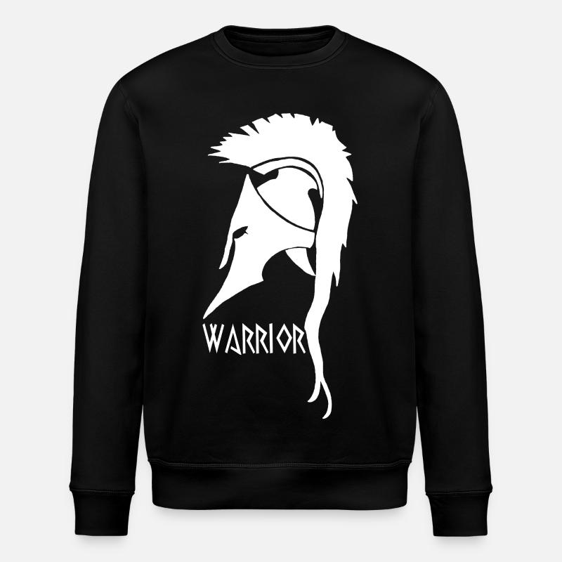 Antique White Warrior Helmet - Stanley/Stella ROLLER Unisex Organic Sweatshirt - black
