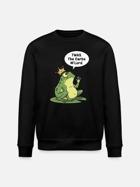Regal Frog Carbohydrate King Design - Stanley/Stella ROLLER Unisex Organic Sweatshirt - black