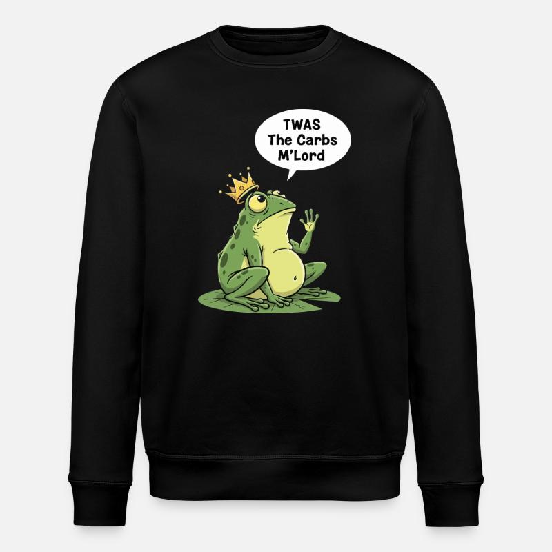Regal Frog Carbohydrate King Design - Stanley/Stella ROLLER Unisex Organic Sweatshirt - black