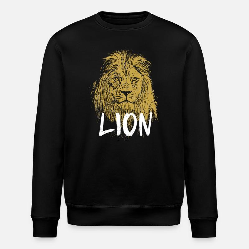 Illustration lion calligraphie moderne - Sweat bio ROLLER Stanley/Stella Unisexe - noir
