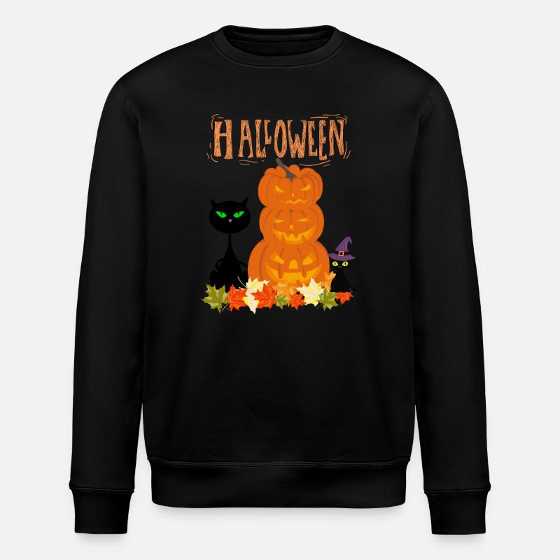 Halloween Pile Citrouilles Chat - Sweat bio ROLLER Stanley/Stella Unisexe - noir