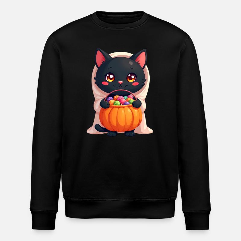 Chat d’Halloween avec citrouille d’Halloween - Sweat bio ROLLER Stanley/Stella Unisexe - noir