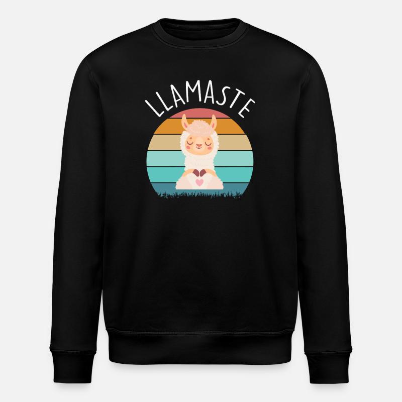 Llamaste yoga - Stanley/Stella Unisex Bio-Sweatshirt ROLLER - Schwarz