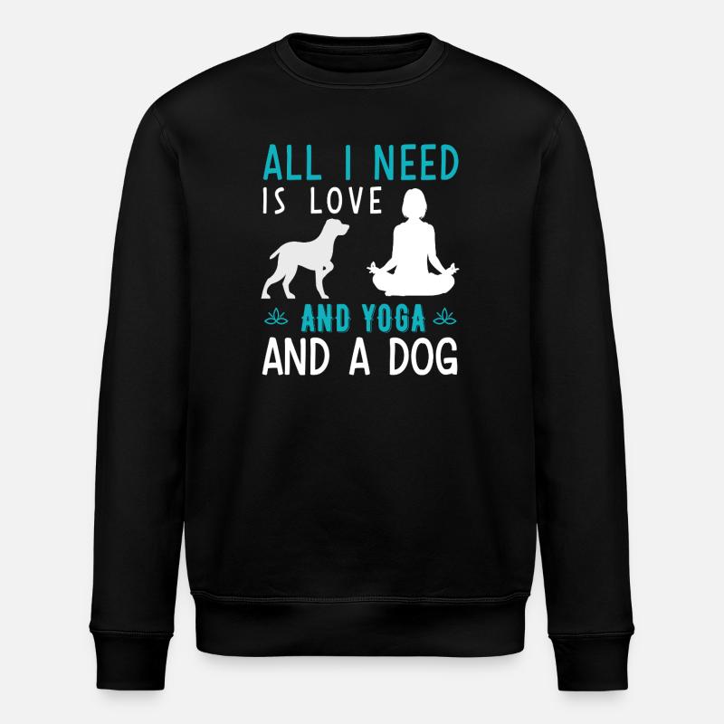 Love yoga dogs - Stanley/Stella Unisex Bio-Sweatshirt ROLLER - Schwarz