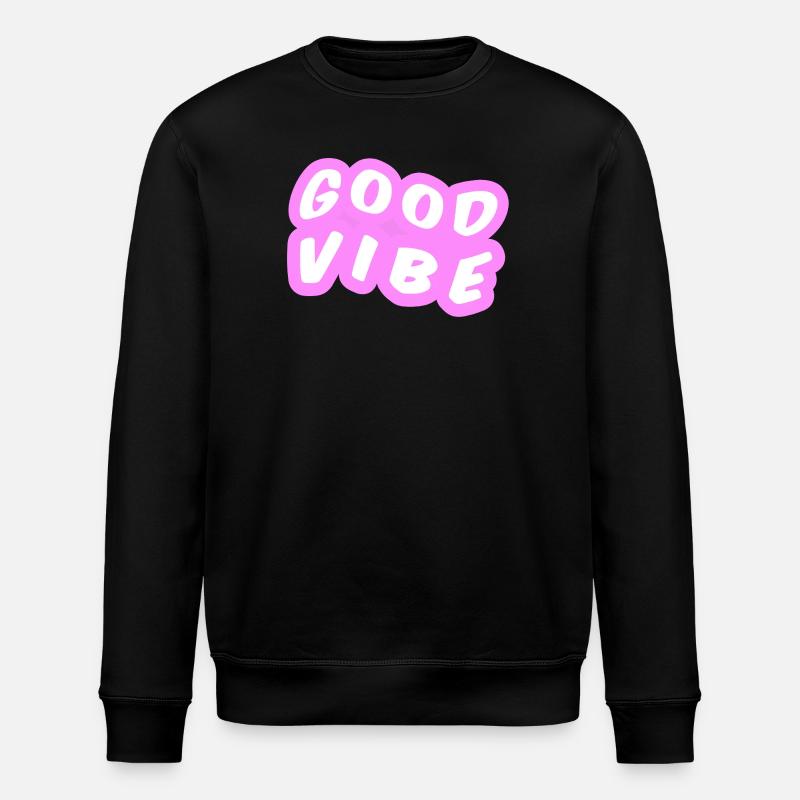 Good Vibe Pastellrosa - Stanley/Stella Unisex Bio-Sweatshirt ROLLER - Schwarz