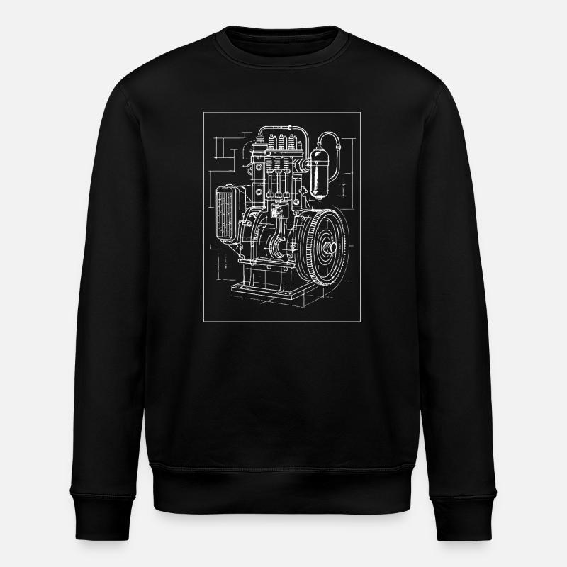 Plan de moteur industriel - Sweat bio ROLLER Stanley/Stella Unisexe - noir