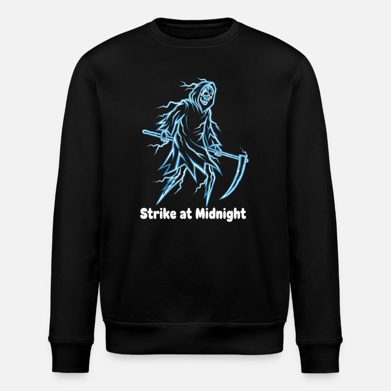 Mitternachts-Skelett Neon - Stanley/Stella Unisex Bio-Sweatshirt ROLLER - Schwarz