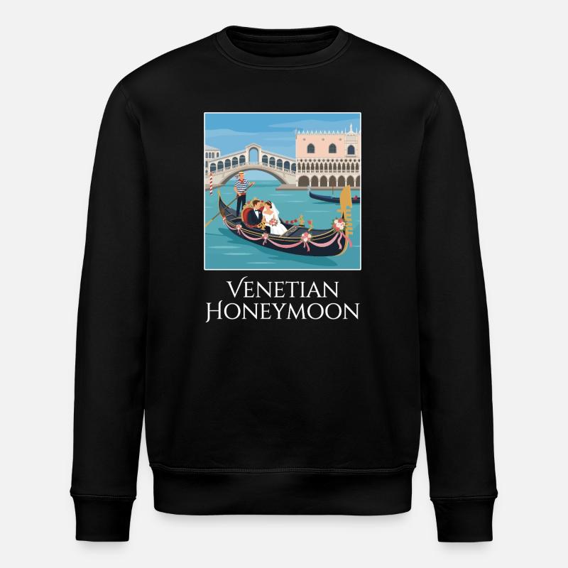Venetian_Honeymoon_Gondel - Stanley/Stella Unisex Bio-Sweatshirt ROLLER - Schwarz