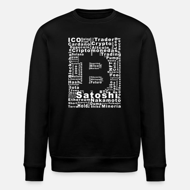 Kolaż kryptowalutowy Satoshi Nakamoto - Ekologiczna bluza typu unisex Stanley/Stella ROLLER - czarny