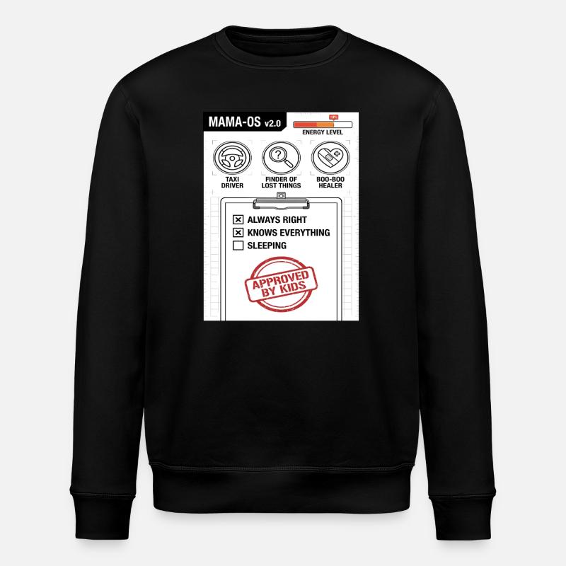 Mama-OS v2.0 Operating System - Stanley/Stella ROLLER Unisex Organic Sweatshirt - black