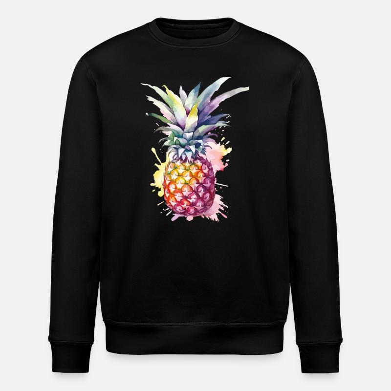 Aquarelle à l’ananas - Sweat bio ROLLER Stanley/Stella Unisexe - noir