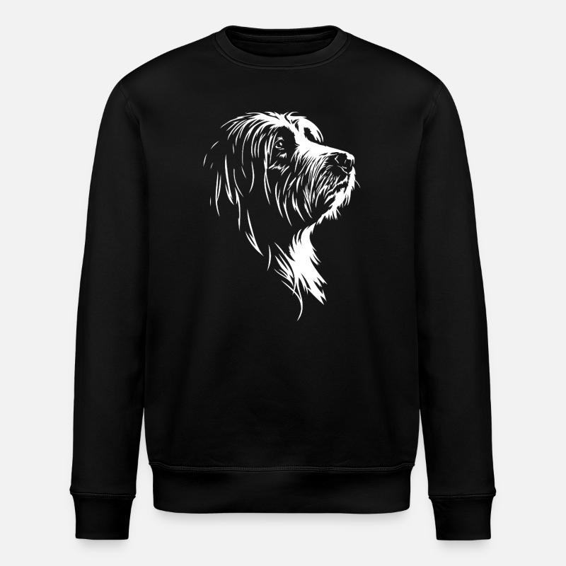 Chien silhouette du colley barbu Wilsigns - Sweat bio ROLLER Stanley/Stella Unisexe - noir