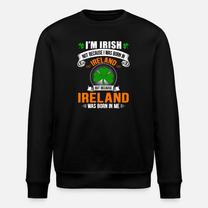 Fierté Irlandaise: née d'Irlande en moi - Sweat bio ROLLER Stanley/Stella Unisexe - noir