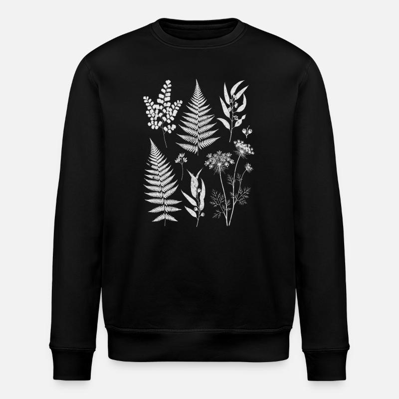 Silhouettes botaniques en blanc - Sweat bio ROLLER Stanley/Stella Unisexe - noir