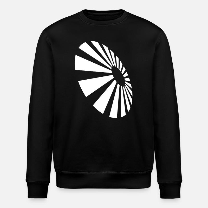 Spiral Fan Monochrome Pattern - Stanley/Stella ROLLER Unisex Organic Sweatshirt - black