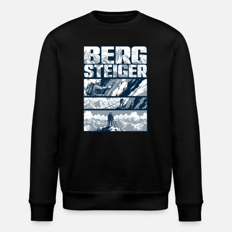 Bergsteiger Gipfelsturm Retro - Stanley/Stella Unisex Bio-Sweatshirt ROLLER - Schwarz