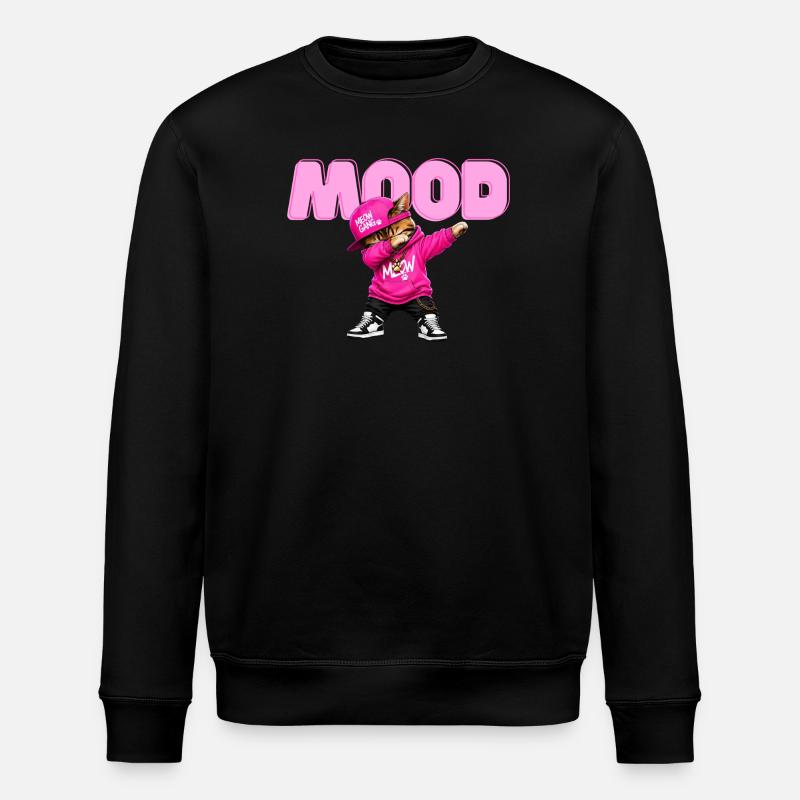 Mood Katze - Stanley/Stella Unisex Bio-Sweatshirt ROLLER - Schwarz
