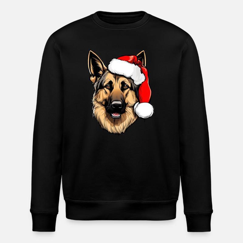 Deutscher Schäferhund Mütze Weihnachten - Stanley/Stella Unisex Bio-Sweatshirt ROLLER - Schwarz
