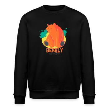Bearly dressed- Bär Tier lustig Spruch - Stanley/Stella Unisex Bio-Sweatshirt ROLLER - Schwarz - Vorne - Nik (191cm)
