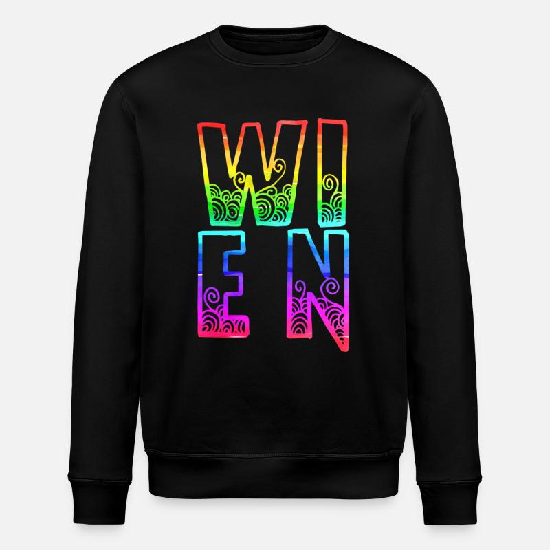 wien rs regenbogen - Stanley/Stella Unisex Bio-Sweatshirt ROLLER - Schwarz