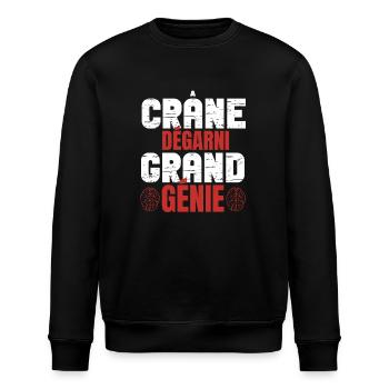 Crâne Dégarni, Grand Génie - Sweat bio ROLLER Stanley/Stella Unisexe - noir - Devant - Nik (191cm)