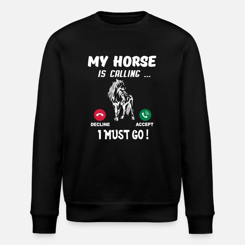 Pferd - Stanley/Stella Unisex Bio-Sweatshirt ROLLER - Schwarz