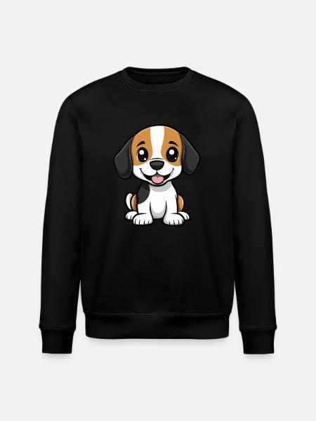 Beagle Hund Niedlich - Stanley/Stella Unisex Bio-Sweatshirt ROLLER - Schwarz