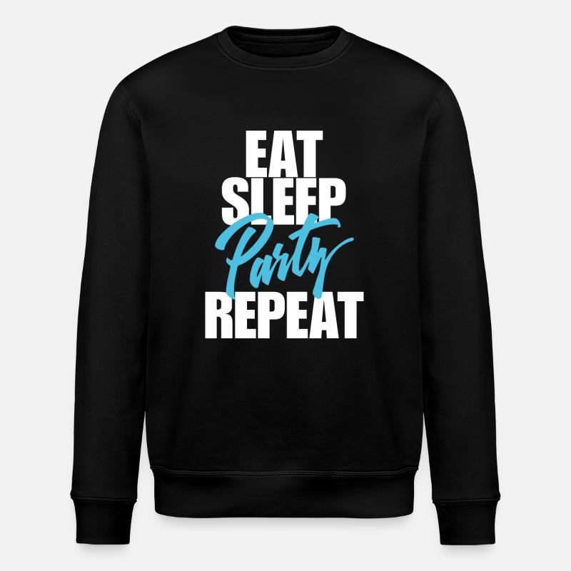 Essen Sie Schlaf-Party - Stanley/Stella Unisex Bio-Sweatshirt ROLLER - Schwarz