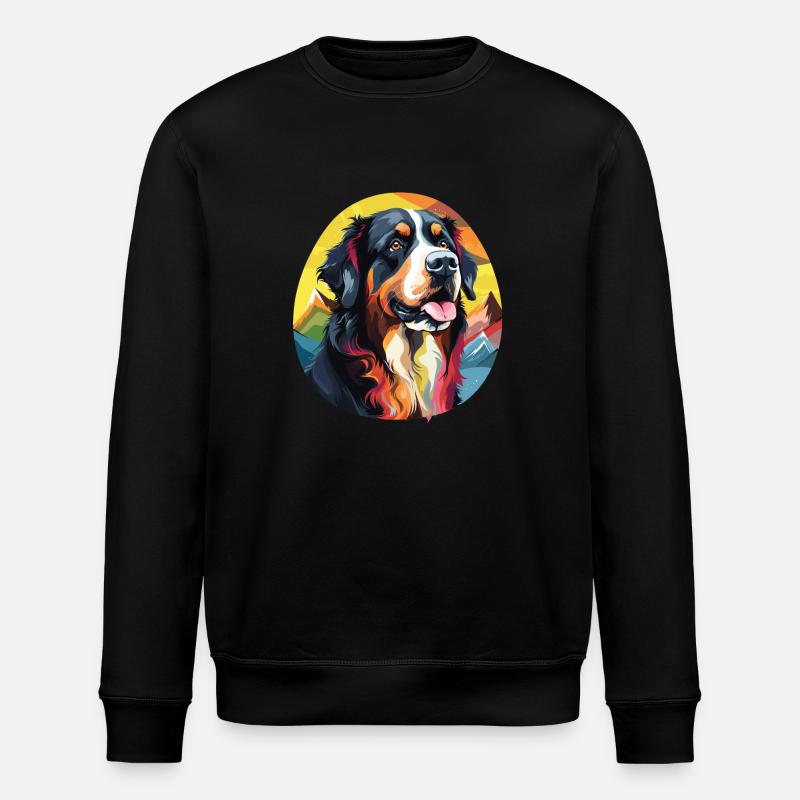Bernese Mountain Dog pop art - Stanley/Stella ROLLER Unisex Organic Sweatshirt - black