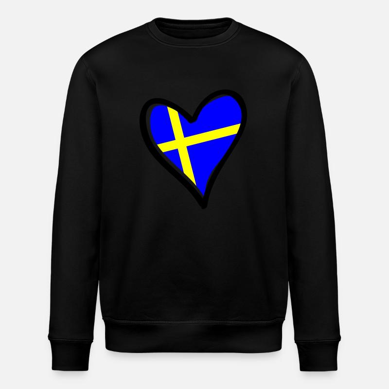 Sweden Heart - Stanley/Stella ROLLER Unisex Organic Sweatshirt - black