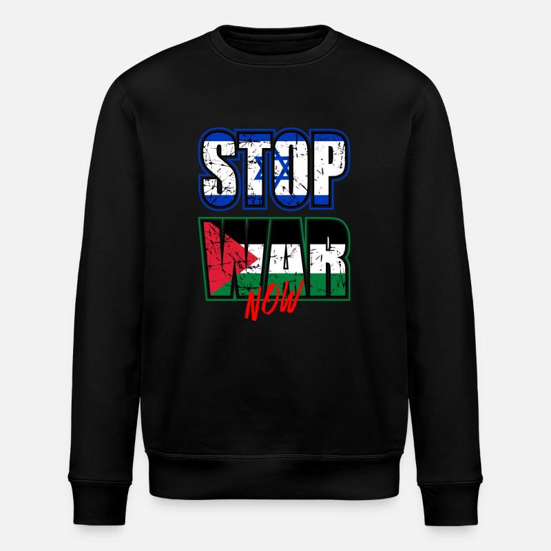 Stop War Now - Stanley/Stella ROLLER Unisex Organic Sweatshirt - black