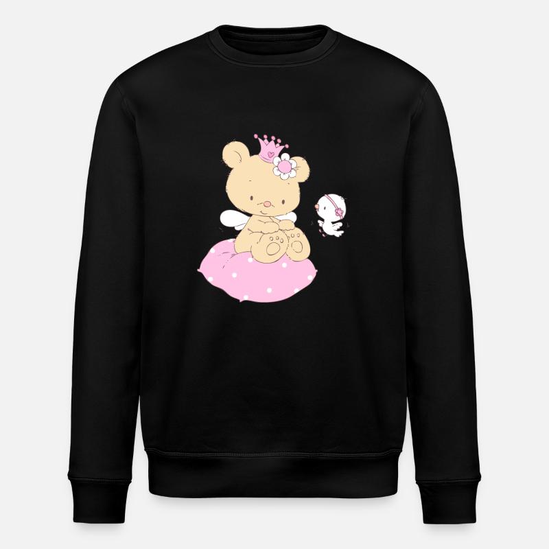 Bear princess on cushion - Stanley/Stella Unisex Bio-Sweatshirt ROLLER - Schwarz