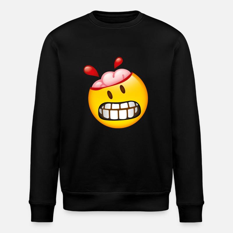 Smiley Brain - Stanley/Stella ROLLER Unisex Organic Sweatshirt - black