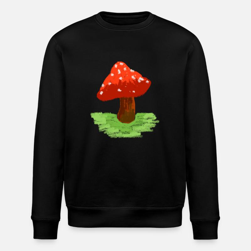 Champignon rouge sur T-shirt - Sweat bio ROLLER Stanley/Stella Unisexe - noir