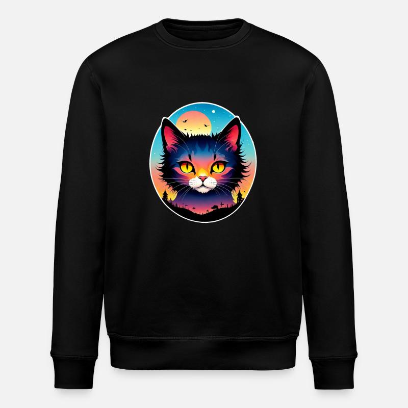 chat et paysage - Sweat bio ROLLER Stanley/Stella Unisexe - noir