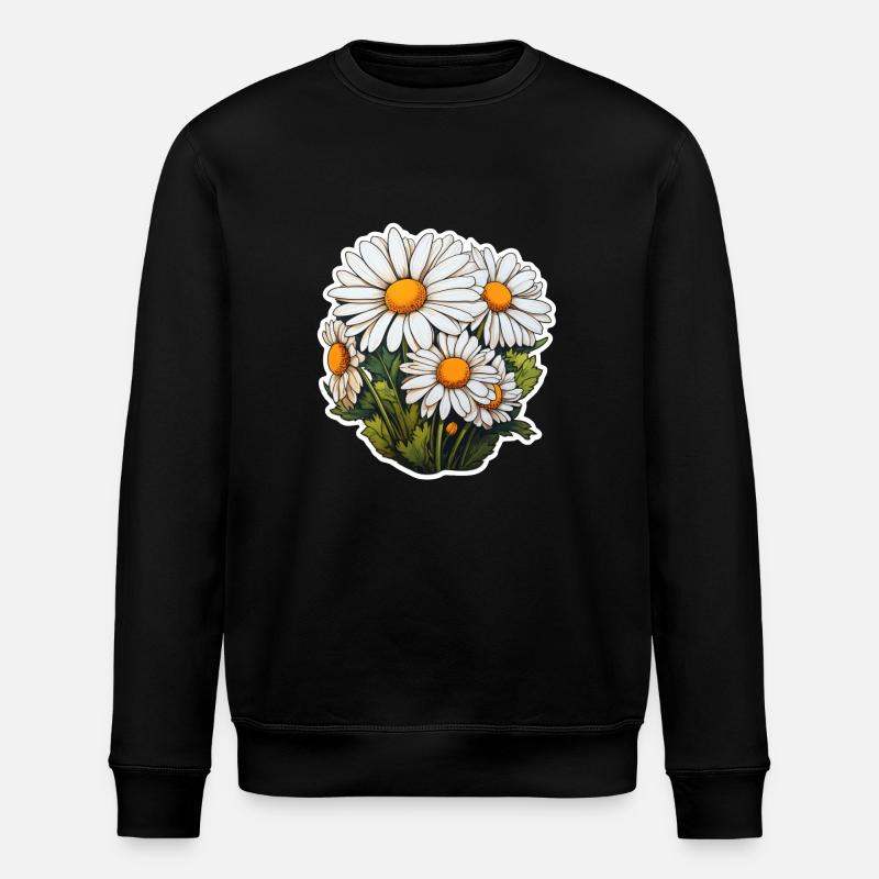 Marguerites 5 fleurs - Sweat bio ROLLER Stanley/Stella Unisexe - noir