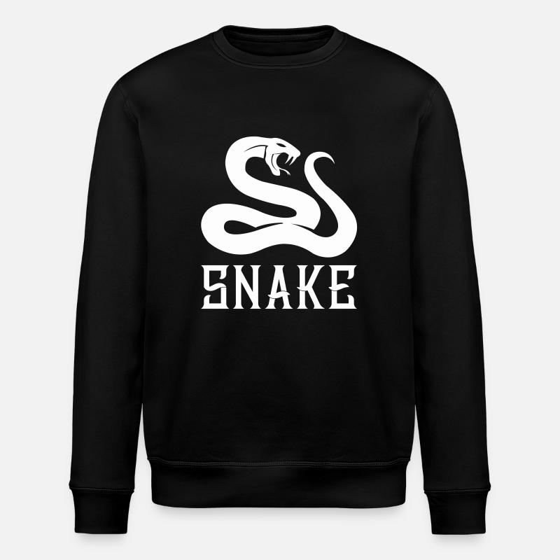 snake white - Stanley/Stella ROLLER Unisex Organic Sweatshirt - black