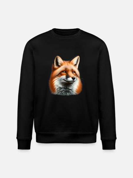 Trippy Polka Dot Fox - Stanley/Stella ROLLER Unisex Organic Sweatshirt - black