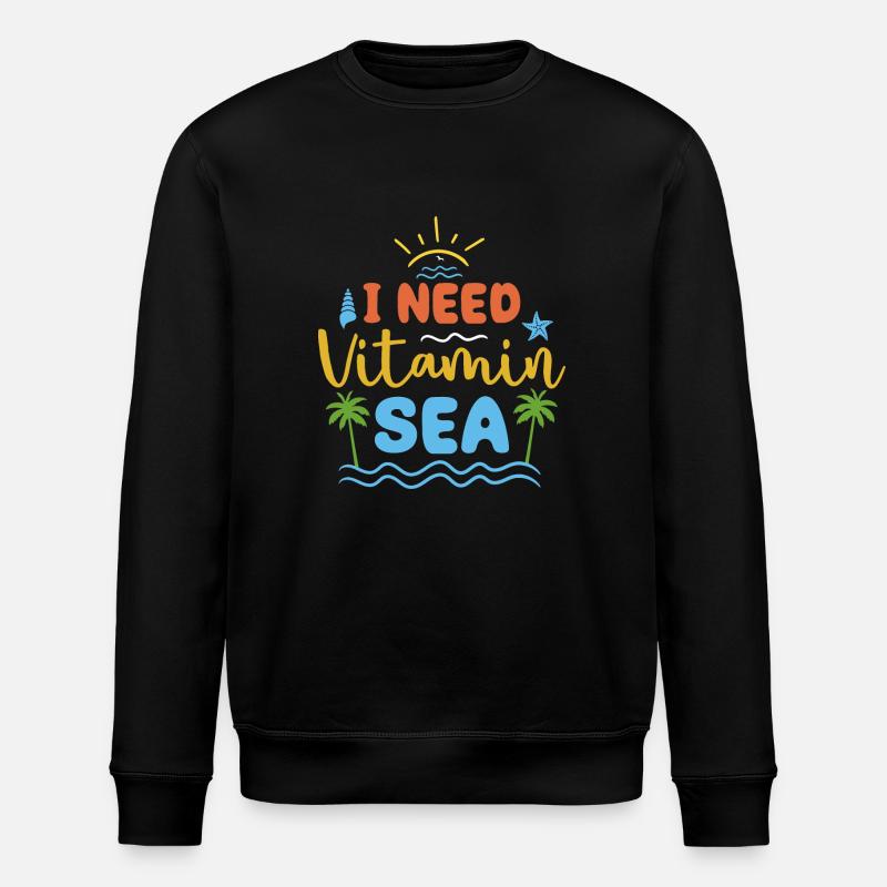 ICH BRAUCHE VITAMIN "MEER" - Stanley/Stella Unisex Bio-Sweatshirt ROLLER - Schwarz