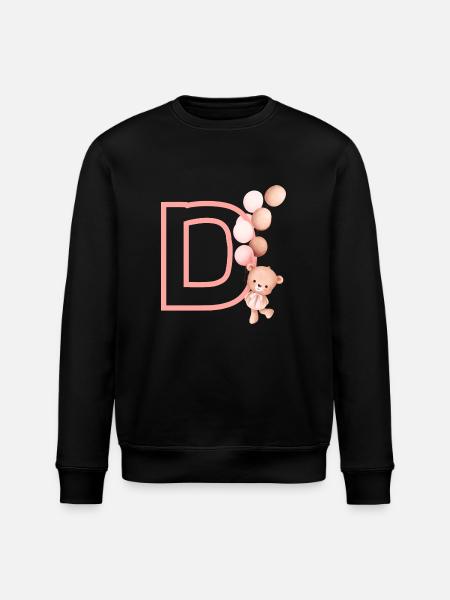 Pink bear letter - Stanley/Stella ROLLER Unisex Organic Sweatshirt - black